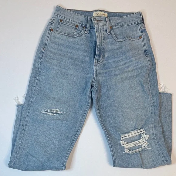 Madewell The Momjean High Rise Straight Leg Jeans 26 Petite 24” Inseam - Picture 3 of 5